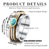 Magitaco Stainless Steel Spinner Rings Turquoise Fidget Band Rings Moon