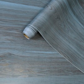 Peacock Blue Wallpaper Wood Grain Contact Paper for Cabinets Wood Look Wallpaper with Air Guide Slot Design 31.5x158 inch Peel and Stick Countertops Wood Vinyl Wrap Waterproof Countertop Contact Paper