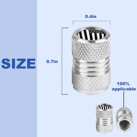 Zpana Ameican Flag Car Tire Valve Stem Caps, 4PCS Aluminum Alloy Vehicle Wheel Valve Protection Cover, Patriotic Auto Tyre Air Protector, Universal for Truck, Bicycle, Motorcycle (White/Black)