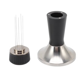 53.3mm Coffee Tamper Distributor Needle Set 2 in 1 Coffee Tamping Stirring Needle Tool Black
