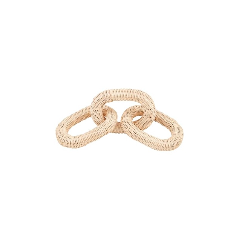 Mud Pie Natural Rattan Links, TAN