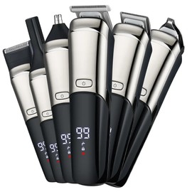 Hair Clippers for Men, 6 In 1 Hair Beard Trimmer For Men Facial & Body Groomer Hair Clipper Electric Shaver Nose Wet/Dry Trimmer Mustache