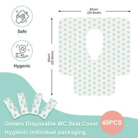 Gimars Pack of 40 Disposable Toilet Seat Covers, Individually Packed, Oversized Toilet Seat Cover for Children and Adults, Toilet Seat Cover with Non-Slip Stickers for Department Store, Hospital etc.
