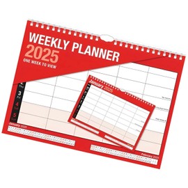 2025 Week To View 5 Column Calendar Hanging Spiral Daily Home Office Planner