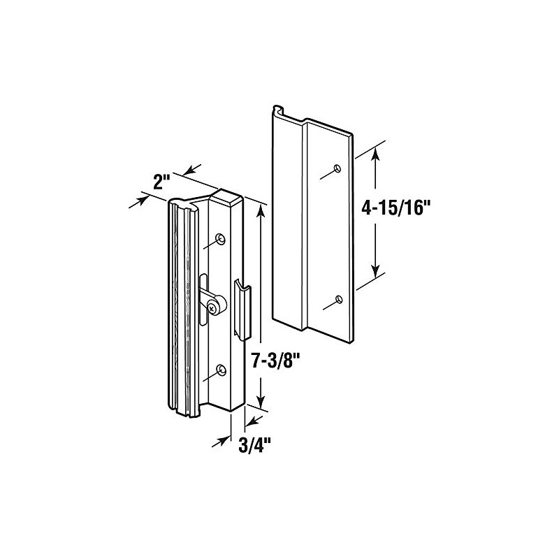 Prime-Line MP1005 Sliding Glass Door Handle Set, Clamp Style, Surface