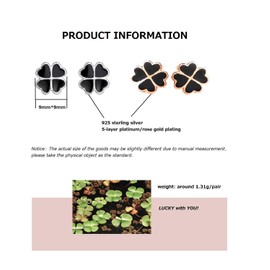 Bellitia Jewelry Clover Stud Earrings for Women, Earrings 925 Sterling Silver Rhodium-Plated / Rose Gold Plated Women's Hypoallergenic Earrings Women's Earrings Gift for Women, Boyfriend, Mother,