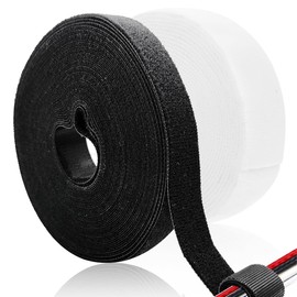 COYUN Pack of 2 Velcro Cable Ties on a Roll, 5 Metre Length Velcro Tape Roll 10 mm Width, Can Be Cut to Size, Resealable