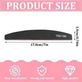 Nagelfeilen, 10 Stück Nagelfeile-Nagelfeilen, Professionelle Nagelfeile für Fingernagel, 100/180 Grit Nagelfeilen, Nagel Buffer Block Doppelseitige Nagelfeile