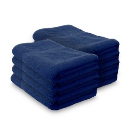 GILA Toalla para Baño de Algodón Essentials I Paquete de 8 Toallas de Medio Baño Color Azul Marino (140 x 75 cm)