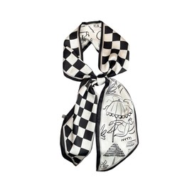 JERLA Mulberry Silk Like Head Scarf Hair band Ribbon Women's Fashion Neck Satin Scarfs for Bag Hair handbag Scarves