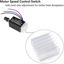Youmile DC Motor Speed Controller DC 12V 24V 10A Switch Universal Electronic Stepless Speed Regulator with Wiring cap for Car Truck Fan Heater Control