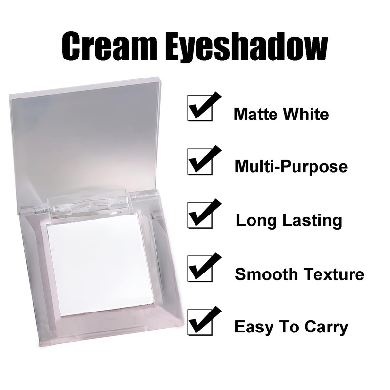 Single Matte White Eyeshadow,Pressed Fine Powder Eyeshadow,Highly Pigmented Matte Eye