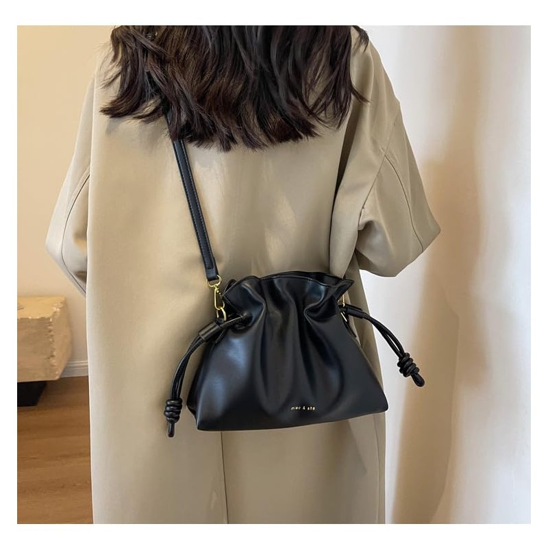 UICIOP Ladies' Fashionable Minimalist Drawstring Bucket Bag - Single Shoulder