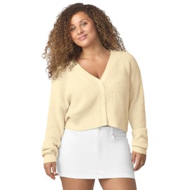 florence by mills Womens Bright Side Cropped Cardi Pear Sorbet Small