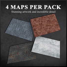 Game Knights Interstellar Encounters Map Mat by Adventurers and Adversaries – Double-Sided Gloss Laminated Dry Erase Battle Map, Tabletop Map for Roleplaying 1 Inch Gridded Overlay – 2D Terrains Maps