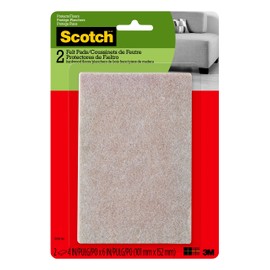Scotch Felt Furniture Pads 2 PCS Furniture Pads for Hardwood Floors, Beige, 4" x 6"
