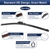 X AUTOHAUX 1 Pair 25"+22" Front Windshield Wiper Blade for