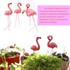XUTONG 4 Pcs Bright Pink Flamingo Garden Ornament Statue,Pink Flamingo
