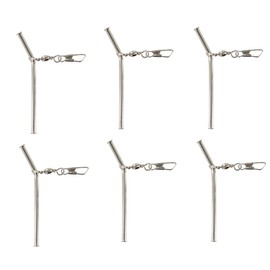 Set of 6-9 Jenzi Anti Tangle Boom with Carabiner, Swivel Fishing Anti Tangle Boom Curved Stable Chrome Silver Metal 7 cm, 10 cm or 20 cm, Carp Feeder + Free Petri Sticker (7 cm)