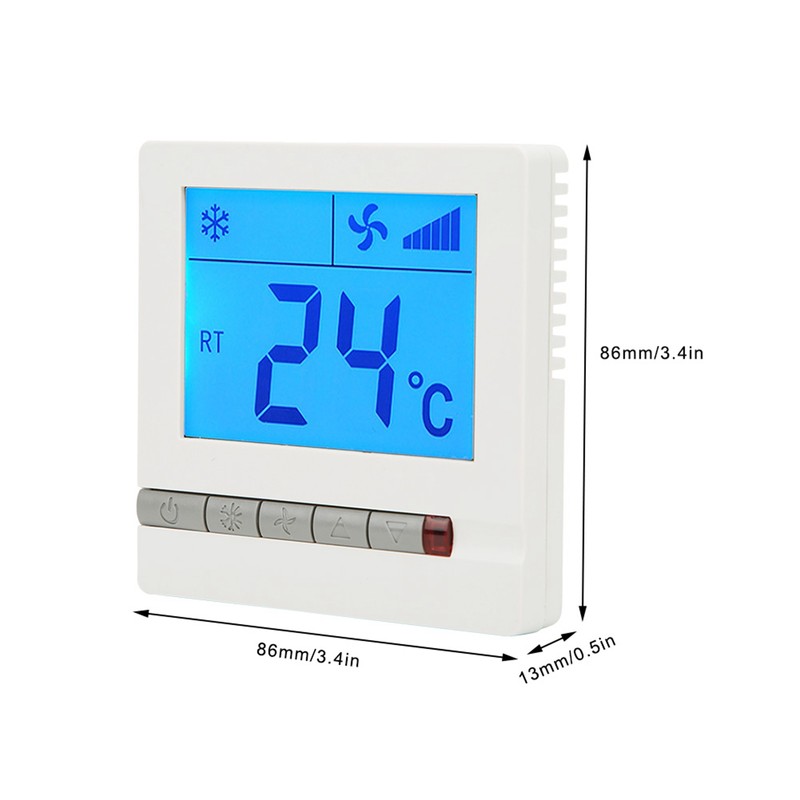 LCD Digital Thermostat Delay Compressor Protection Fan Coil Unit Temperature