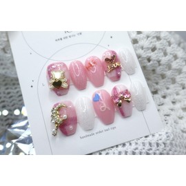 Handmade nail tips -  Roly Poly  - Almond / 수제네일팁 -  롤리폴리  - 아몬드