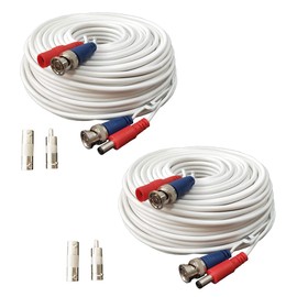 Yuarisx 2 Pack 200ft All-in-One Video Power Cables, Security Camera Cable BNC Extension Surveillance Wire Cord for CCTV Security DVR System Installation