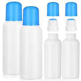 OATIPHO 4 Pack 100ml Capacity Sponge Head Applicator Bottles Refillable Liquid Applicator Dowber Bottles Spill Proof Design External Liquid Container