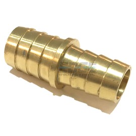 EDGE INDUSTRIAL 3/4" X 5/8" Hose ID Brass Barb Reducer SPLICER Fitting Fuel / AIR / Water / Oil / Gas / WOG (Qty 1)