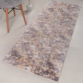 Custom Length, Slip Resistant Modern Abstract Carpet Runner Rug Mat for Entry Hallway Kitchen Laundry, Machine Washable, Light Weight, 26 inch x 7 feet