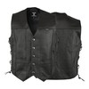 Touch&Torn Motorcycle Leather Vest for Men With Concealed Pocket Adjustable