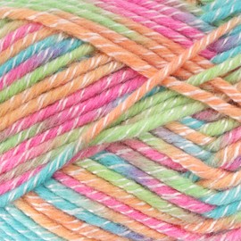 JubileeYarn Chunky Melody Yarn - Bulky Wool Blend - 100g/Skein - Rainbow Sherbet - 4 Skeins