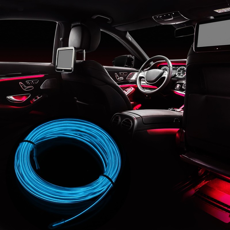 X AUTOHAUX 3 Meter/10ft Neon EL Wire Strip Ice Blue
