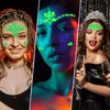 SPOKKI Glow-in-the-Dark Face Gemstone Temporary Tattoos, Waterproof Temporary Rhinestone Stickers,