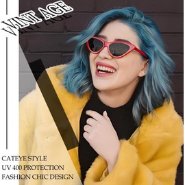 Joopin Polarised Cat Eye Sunglasses for Women, 100% UV Protection Retro Narrow Pointy Cateye Womens Sunglasses (Red)