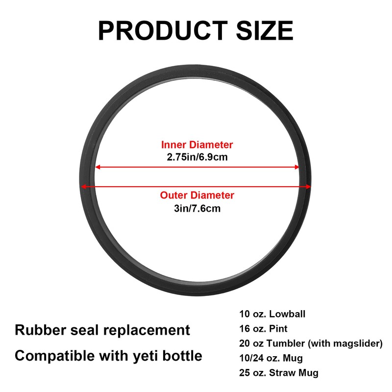 Joshey Rubber Seal Replacement Gaskets for Yeti Rambler 20 oz
