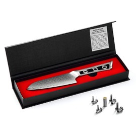 KATSURA Woodworking Project Kit – Santoku Knife Blank – 5 Inch with 40mm wide blade – Thunder-X Series – Japanese Premium 67 Layers Damascus AUS 10 Steel – NO LOGO