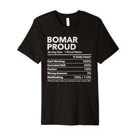 Bomar, Alabama Proud Nutrition Facts Premium T-Shirt