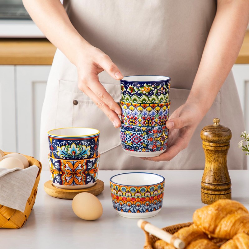 vancasso 6 Oz Ramekins Oven Safe Set of 6, Bohemian