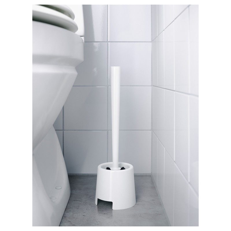 IKEA 201.595.22 Toilet Brush/Holder, 13.70x4.00x2.50 inch, White