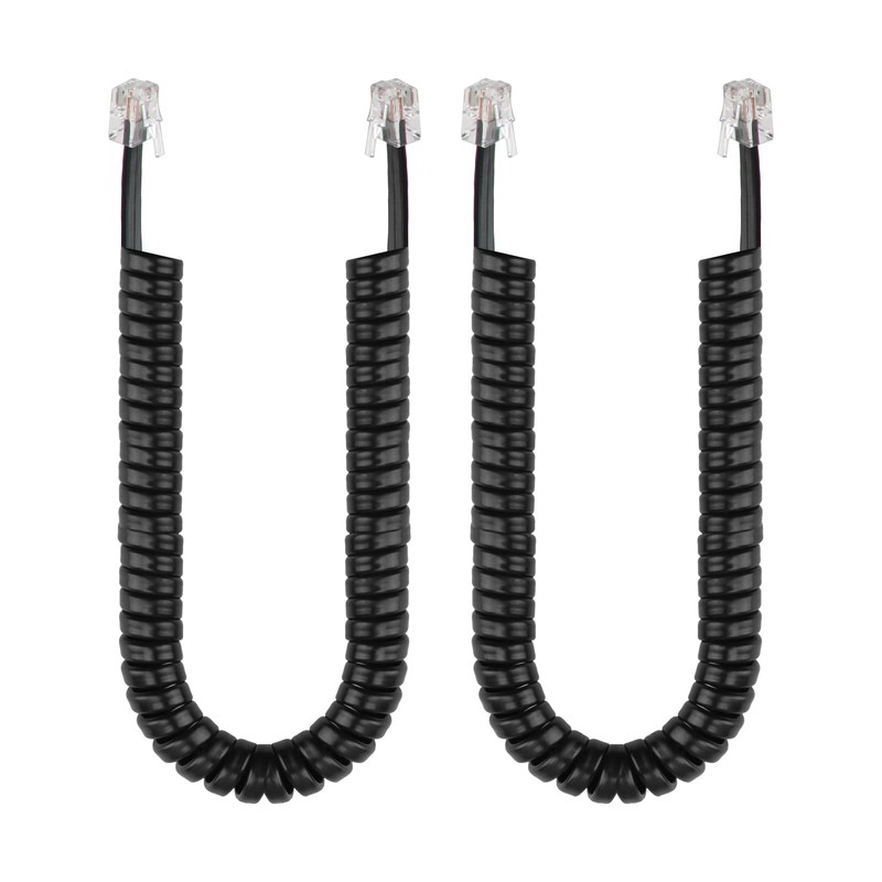 Wonvify Spiral RJ9 Telephone Cable Spiral Length Pack of 2