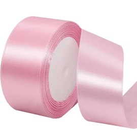Gift Ribbon Pink 40 mm Wide, 23 Metres Satin Ribbons Pink Fabric Ribbon Crafts, Wreaths, Wedding Decoration, Christmas, Hair Bows, Bouquets, Birthday and Gift Wrapping