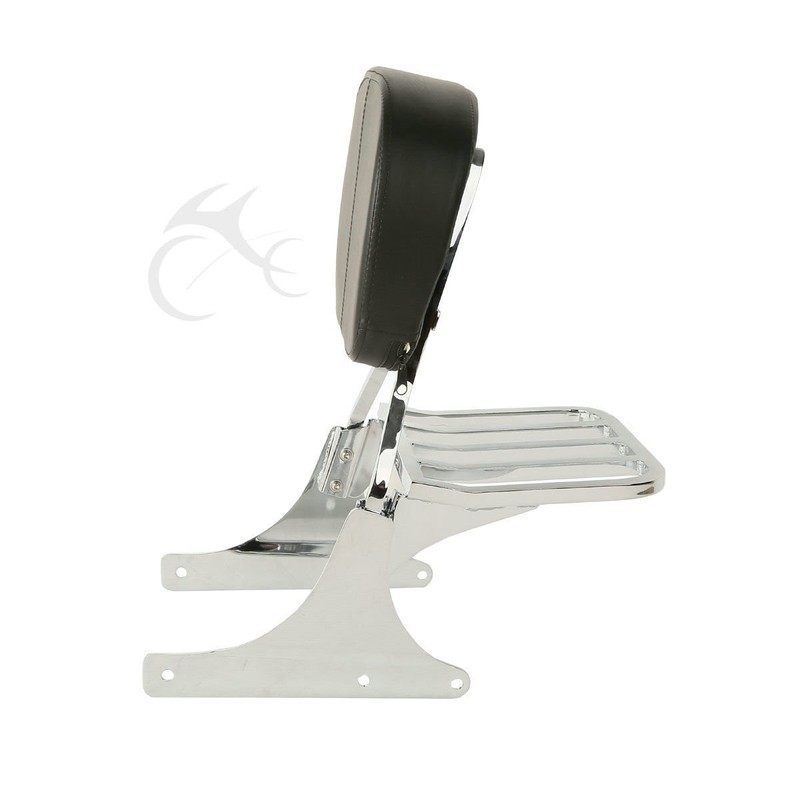 XFMT Chrome Backrest Sissy Bar W/Luggage Rack Compatible with Harley