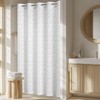 jinchan Black and White No Hook Shower Curtain Inky Herringbone
