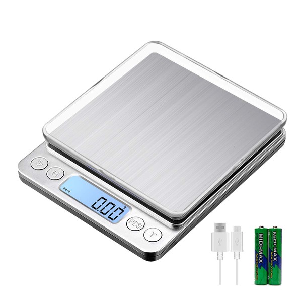 KUBEI USB Rechargeable Digital Scales 1000g/0.01g Digital Precision Scales Pocket