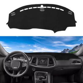 Rilsen Dashboard Cover Mat Custom Fit for 2015-2023 2024 Dodge Challenger Dash Cover Nonslip Dash Mat Protector Sunshade No Glare Black