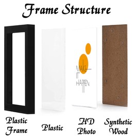 ijuerybai 16x24 Picture Frame Set of 4, Black 16 x 24 Frame High Transparent Wall Gallery Poster Canvas Photo Frames for 16 by 24 inches