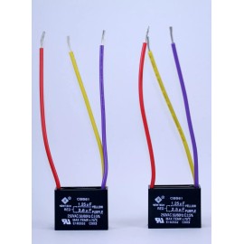 New Tech (2 pack) BRAND NEW CEILING FAN CAPACITOR CBB61 1.25uf+2.5uf 3 WIRE 250V