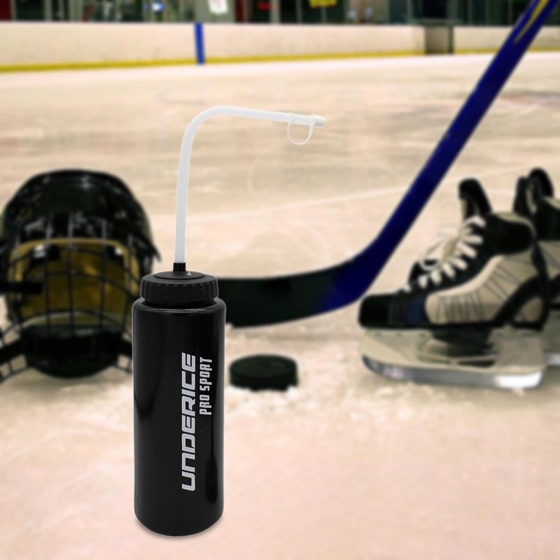 THJOPOKEEL 1 Liter Sports Water Bottle W/Long Straw Hockey Lacrosse