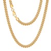 VEXXS Men's Gold Chain Flat Cut,18K Real Gold Plated Cuban