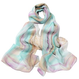 FAIRYGATE Seidenschal Damen 100 Seide Bandana Damen Chiffon Stola Schal Festliche Langschal für Abendkleid oder Brautkleid A5008